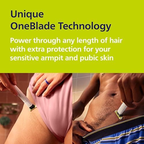 Philips Norelco OneBlade Intimate, Designed For Pubic Grooming, Trim & Shave With Extra Skin Protection, Model QP1924/70 thumbnail 5