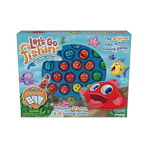 Pressman 58 Let's Go Fishin' Combo Game, Includes Go Fish Card Game - Image 1