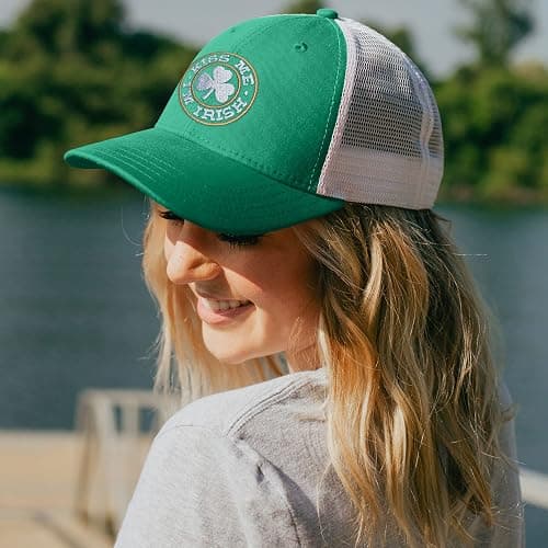 St Patricks Day Trucker Hat for Men, St Patricks Day Adjustable Washable Green Shamrock Baseball Cap thumbnail 5