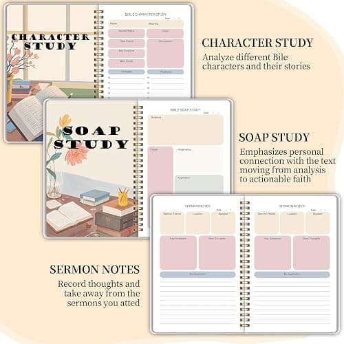 Bible Study Journal - Church Notes Journal - Soap Bible Study Notebook for Women - Bible Notebooks for Note Taking - Based Religious Gifts thumbnail 4
