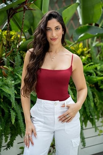 SUUKSESS Women Sexy Square Neck Thong Bodysuit Backless Cami Bodysuit Top thumbnail 2