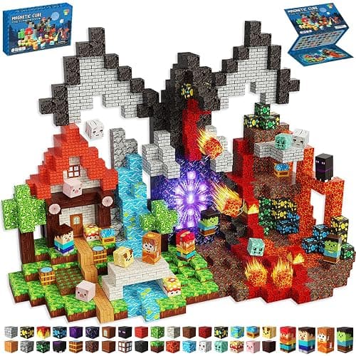 powerful xishan 200 PCS Magnetic Blocks, Magnetic Building Blocks Cubes, Dragon Magnet Toys for Kids Ages 3+, Magnet Blocks for Boys, Sensory Toy for STEM Learning Toys & Ideal Christmas Birthday Gift - Image 1