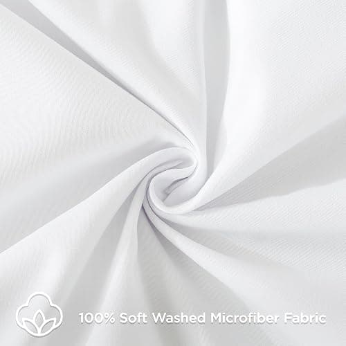 Andency White Ruffle Duvet Cover Queen(90x90Inch), 3 Pieces Soft Washed Microfiber Vintage Shabby Chic Farmhouse Ruffled Duvet Cover Set with Zipper Closure & Corner Ties thumbnail 4