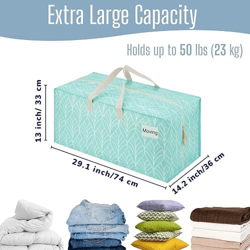 VENO 6 Pack Heavy Duty Moving Bags with Backpack Straps, Zippers & Handles, Extra Large Packing Bags for College Dorm Essentials, Moving Supplies Alternative to Cardboard Moving Boxes thumbnail 2