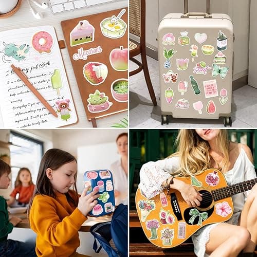 Cute Coquette Stickers 100 Pcs Pink Water Bottle Sticker Pack for Girly and Girls, Waterproof Vinyl Stickers for Water Bottles, Laptop, Scrapbook, Journal, Tumbler, Luggage, Kindle, Phone, Guitar, etc thumbnail 6