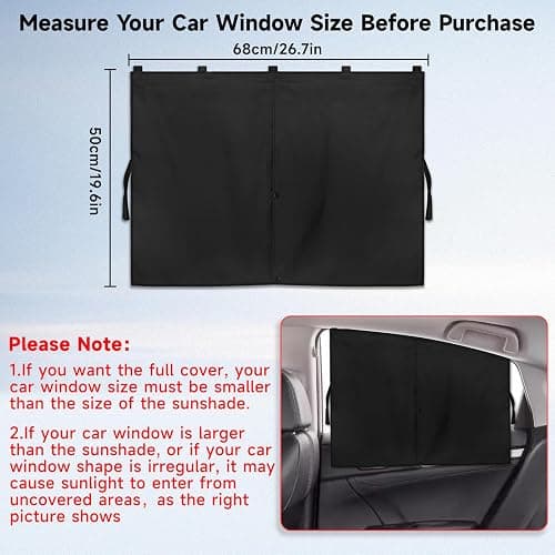 Car Window Shades, 2 PCS Magnetic Double Layer Auto Sun Shade for Side Windows Privacy Full Covers/Half Shade Options Back Car Window Curtains for Baby Protection thumbnail 4