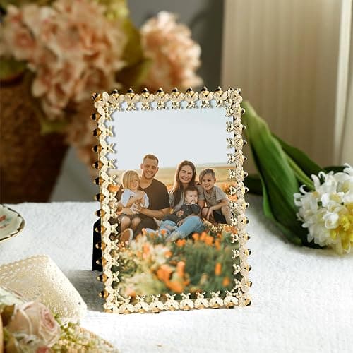 Synovana Gold Bee Picture Frame for 4x6 Photos – Elegant Decorative Bumble Bee Photo Frame Accents – Thoughtful Gift for Her Wedding Anniversary or Nature-Inspired Home Décor thumbnail 9