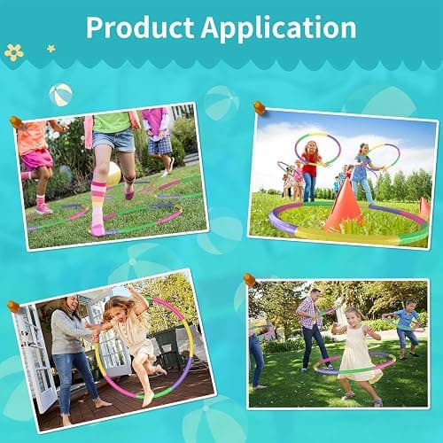 2 Pack Color Hoop - Size & Length Adjustable, Plastic Toys for Kids & Party Games, Gymnastics & Dog Agility Equipment, Christmas Wreath thumbnail 3