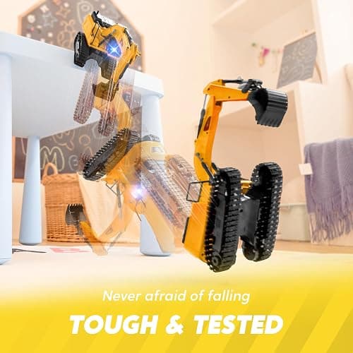JOYIN Remote Control Excavator Toys for Boys, 2.4Ghz RC Play Excavator with Light, Construction Toys for Boys 3-5 4-7 8-12 Year Old Kids, Birthday Gift - Excavators thumbnail 7