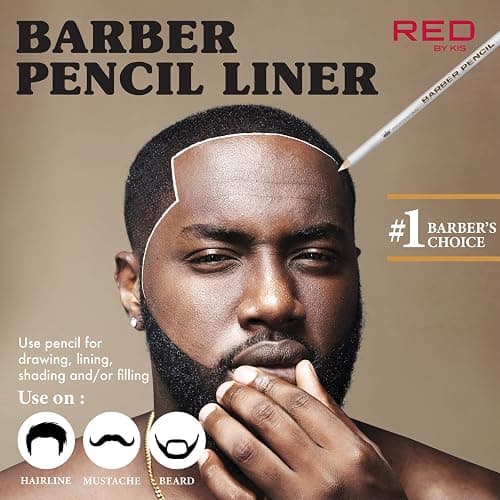 Red by Kiss 3PCS Barber Pencil with Built-in Sharpener - Edge Hairline Razor Trace and Beard Guide Outliner Pencils (Value Set) thumbnail 3