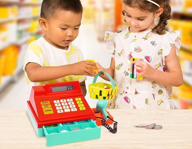 Battat – Toy Cash Registerwith scanner For Kids, Toddlers – 49 Pieces with Money, Credit Card, Scanner – Pretend Play Toy – 3+ Years thumbnail 2