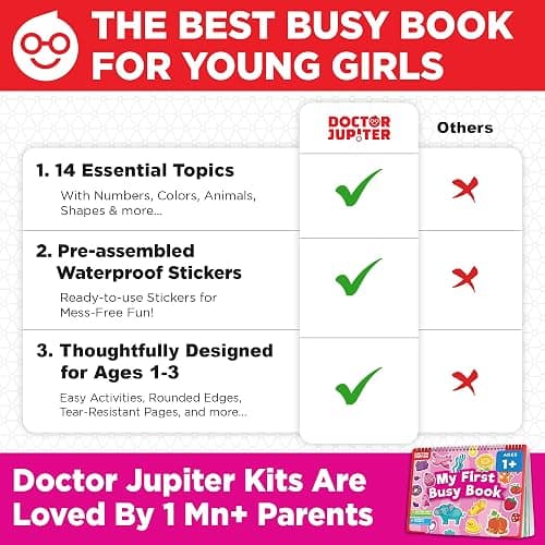 Doctor Jupiter My First Montessori Busy Book for Toddlers 1+ Year Olds | Preschool Learning Activities - Educational Travel Toys | Birthday Gift for Girls Ages 1,2,3 thumbnail 7