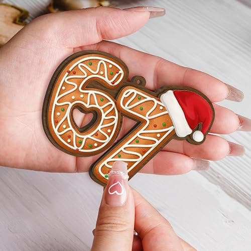 67 Meme Funny Christmas Ornaments 2025, 6 7 Ornament, Gingerbread Ornaments for Christmas Tree, Funny Ornament for Exchange, Stocking Stuffers, Gag Gifts, 67 Gifts for Kids, Teens, Teen Girls, Boys thumbnail 2
