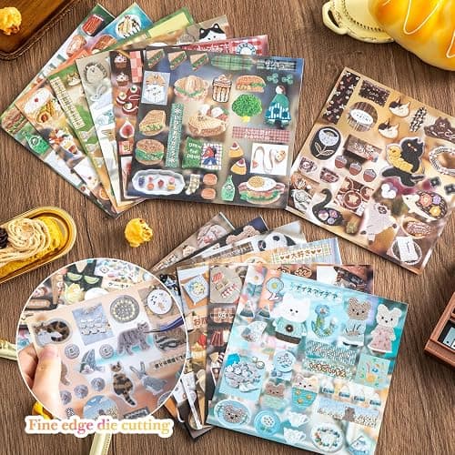 Girl's Japanese Retro Sticker Book, Animal and Plant Theme - 800+ Cute Old Showa Style Embroidered Stickers, for DIY Scrapbooking Journaling Handbook Decoration thumbnail 5