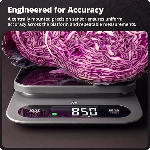 Greater Goods Digital Food Scale for Kitchen & Baking, 10kg/22lb High-Capacity Weight Scale with 1g Precision, Stainless Steel Platform, Hi-Def LCD, Ideal for Bread, Sourdough & Bulk Cooking thumbnail 6