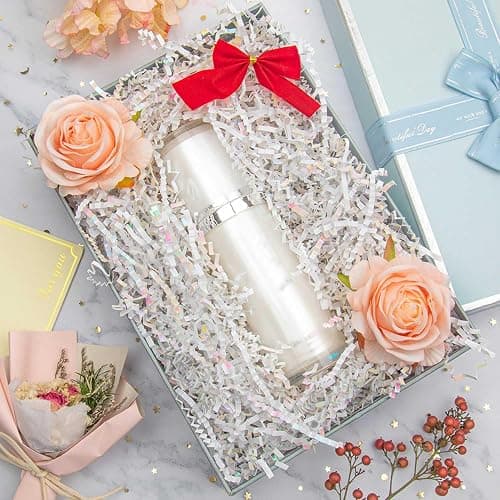 Caleihd Crinkle Cut Paper Grass Cushion Paper Streamer for Christmas Wedding Birthday Bridesmaid Engagement Craft Gift Boxes Bags Filler Decoration 4.5oz Diamond White thumbnail 3