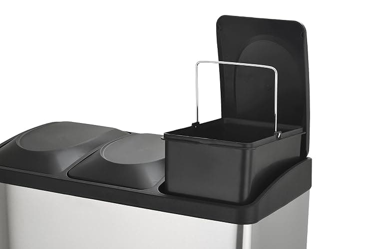 Step N' Sort The 16-Gal. 3-Compartment Stainless Steel Trash and Recycling Bin thumbnail 10