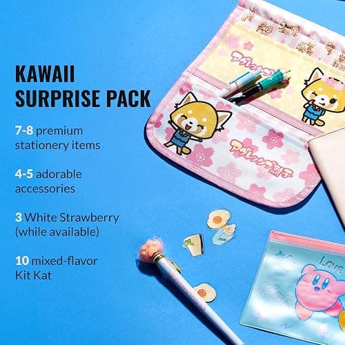 Japan Crate Kawaii Gift Pack - 20+ Piece Japanese Mystery Box for Girls & Boys, Surprise Gift Box for Kids, Includes Kawaii Accessories, Cute Stationery Items, Chocolates, Candies, and More! thumbnail 3