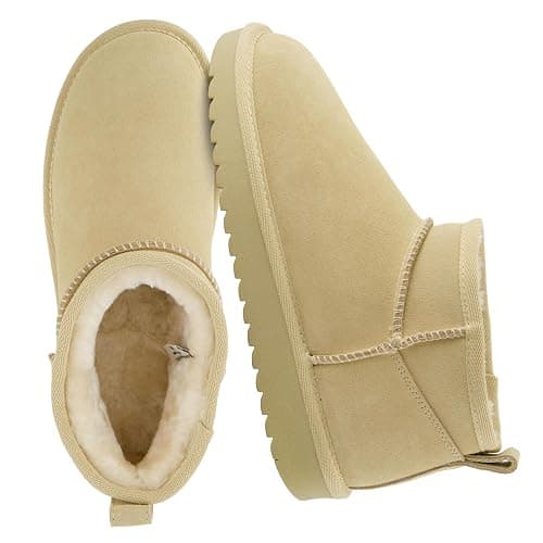 CUSHIONAIRE Hip 2 Genuine Suede Ankle Boots for Women, Cozy Faux Shearling Lining Pull On Winter Womens Boots - Image 1