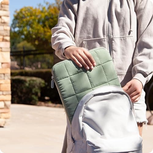 U Brands Nylon Puffy Zipping Large Laptop Sleeve, 10.5" x 15", MacBook Bag, Laptop Case for MacBook Pro, MacBook Air, Chromebook, HP Computer, Matcha Green thumbnail 6
