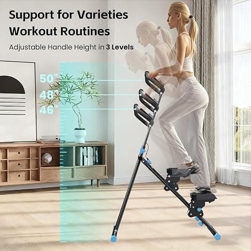 Mdeam Stair Stepper for Home, Vertical Stepper with Extended Step Area, Folding Stair Climber with Grab Bar for Full Body Workout, Fitness Equipment for Home Office (Black) thumbnail 3