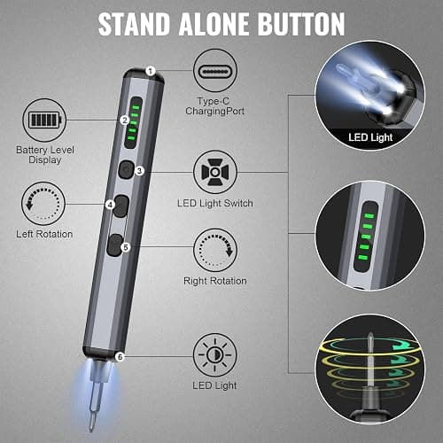 Mini Electric Screwdriver 3.7V, Cordless Screwdriver Set, Precision Electric Screwdrivers 72-in-1 Magnetic Bits, Rechargeable Portable Repair Tool Kit for Electronics Laptops Glasses Clocks thumbnail 2