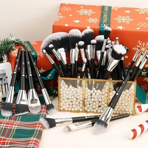 DUcare Makeup Brushes Professional 32Pcs Make up Brushes Set Premium Christmas Gift Synthetic Kabuki Foundation Blending Brush Face Powder Blush Concealers Eye Shadows - 32Pcs thumbnail 2