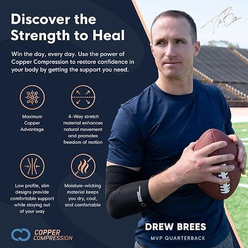 Copper Compression Leg Compression Sleeve - Copper Infused Knee Stabilizer Brace for Running, Meniscus Tear, ACL, MCL, Arthritis, Joint Pain Relief - Thigh & Calf Support for Men & Women thumbnail 5