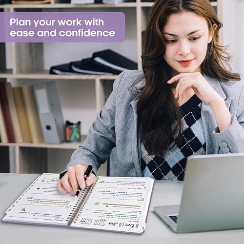 2026 Planner, Weekly and Monthly Calendar Planner Book, January 2026 - December 2026, Hardcover Spiral Planner with Monthly Tabs, Notes Pages, Perfect for Women & Men, A5 (6.4" x 8.5") - Lavender thumbnail 6