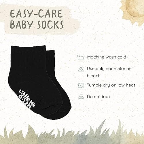 Little Me 20-Pack Newborn Baby Infant & Toddler Unisex Socks, For Baby Girl or Boy, 0-12 & 12-24 Months, Assorted Size Pack - Black thumbnail 4