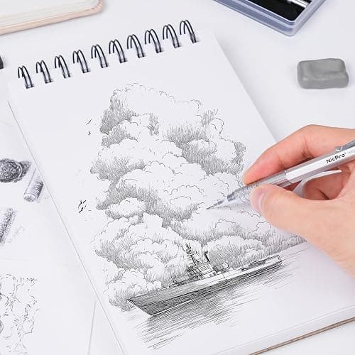 Nicpro Metal Mechanical Pencil Set, 5 PCS Art Drafting Pencils 0.3, 0.5, 0.7, 0.9 mm & 2mm Graphite Lead Holder For Sketching Drawing With 9 Tubes (4B 2B HB 2H Colors) Lead Refills Erasers Case thumbnail 8