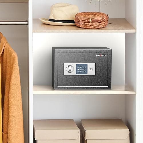 Locksworth Safe for Home, 0.6 Cubic Feet Safety Box, Lock Box for Money, Jewelry, Documents and Guns, Digital Security Safe for Office, Hotel and Personal Use, 13.8"W x 9.8"D x 9.8"H thumbnail 7