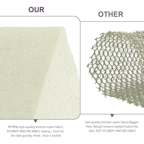 African Exfoliating Net Bath Sponge，African Net Sponge，Net Sponge (White-Large) - White-large thumbnail 3