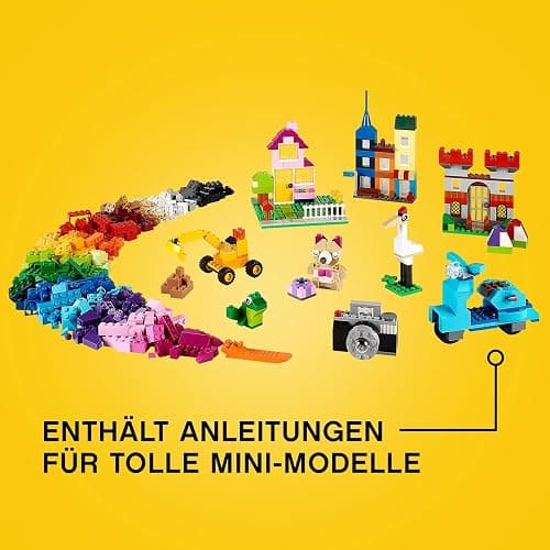 LEGO Classic Große Bausteine-Box mit kreativen Bausteinen, Kamera, Vespa und Bagger als Bauset - Spielzeug zum Bauen - Geschenk zu Weihnachten für Jungen und Mädchen ab 4 Jahren 10698 thumbnail 4