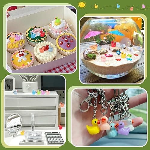 TINKRSTUFF 200PCS Mini Resin Animals Cute Tiny Ducks,Miniature Duck Figures to Hide,Little Animal Small Figurines Bulk for Topper Desk Garden Dollhouse Landscape Aquarium Ornaments DIY Crafts & Decor thumbnail 7