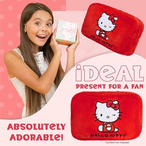 Hello Kitty Cute Makeup Bag Fluffy Kawaii Travel Bag, Zipped Cosmetic Bag Toiletry Bag for Women Teens Girls, Gift for Her thumbnail 3