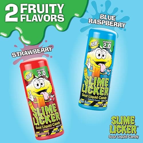 Toxic Waste Slime Licker 2.0 Liquid Candy, Strawberry Razz, 2 oz, 3 Pack | sour , blue raspberry taste, resealable cap, value bundle for parties or sharing thumbnail 2