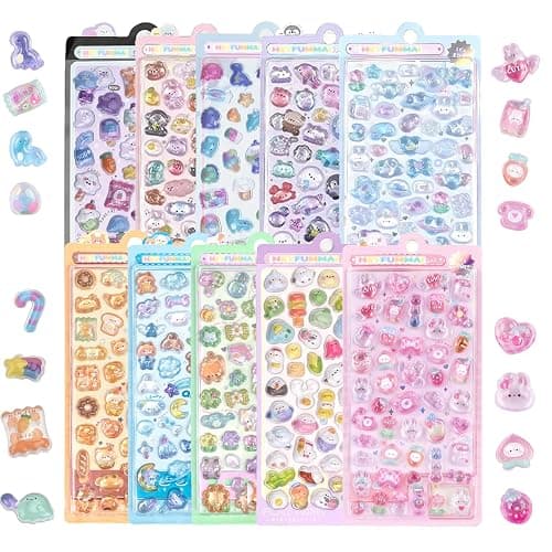 3D Cute Mini Puffy Stickers,10 Sheets 500+Kawaii Air Decorative Stickers HEYFUMMAI for Phone Case Or DIY Planners Notebooks Scrapbooks Handbooks Decoration ﻿ - Image 1