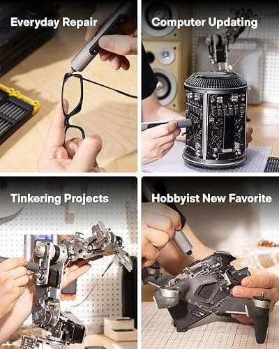 HOTO SNAPBLOQ 3-in-1 Mini Tool Kit for DIY & Craft Projects, Drill Pen, Rotary Tool & Precision Screwdriver with Magnetic Modular System, 114 Accessories for Jewelry Making, Model Craft & Creative Han thumbnail 6
