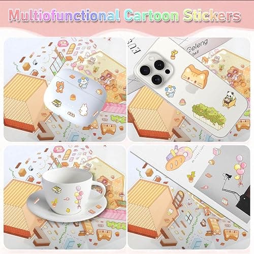 24 Sets 3D Sticker Scene, Sticker Therapy DIY, Kawaii 3D Stickers for Adults Girls Kids, Build Your Own Scene Stickers Collection Cozy Room Cute Miniature House Shop, Relief Stress Pass The Time thumbnail 7