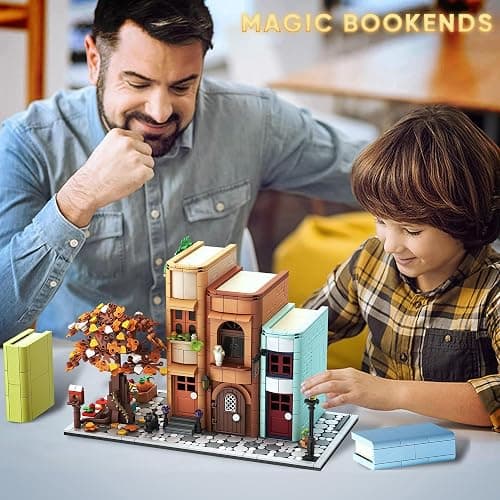 Bookend Magic House Building kit, Home Decorative Bookends for Building Block Toy, Cool Bookshelf Organizer and Home Decor, for Kids & Adult Collector 1488pcs thumbnail 2