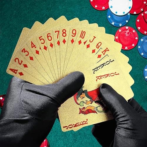 2 Pack Black Gold Waterproof Plastic Playing Cards | 100% Plastic, HD Waterproof, Standard Index Poker Cards, Deck of playing cards, For Party, Family thumbnail 2