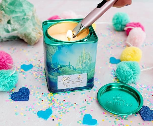 Disney Princess Home Collection Ariel 11-Ounce Scented Tea Tin Candle with Coral Flower Fragrance | 28-Hour Burn Time | Home Decor Housewarming Essentials, The Little Mermaid Gifts and Collectibles thumbnail 5