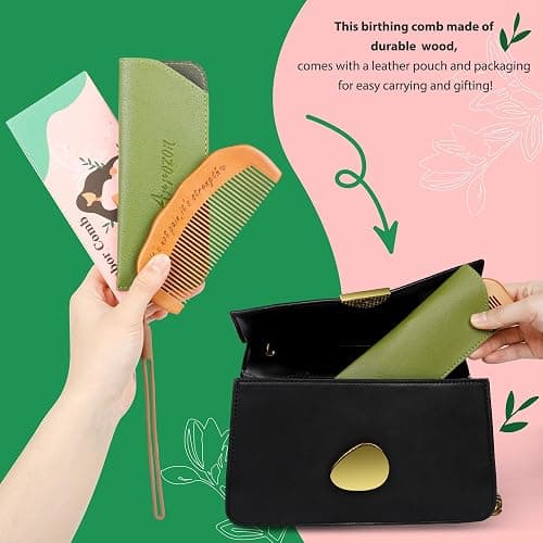 Arrozon Birth Comb for Women Labor, Wooden Labor comb Natural Labor and Delivery Essentials, Birthing Combs Hospital Bag Must Haves for Pregnant Women, Wood Comb Labor Gifts for Moms thumbnail 6