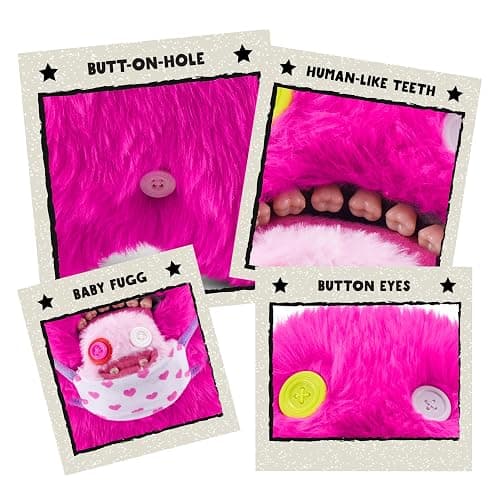 Fuggler Mini Rascals 9-inch Assortment Series 1 (Double Trouble) (Oogah Boogah (Pink - Long Pile) by ZURU, Funny Ugly Monster Plush Toy thumbnail 3