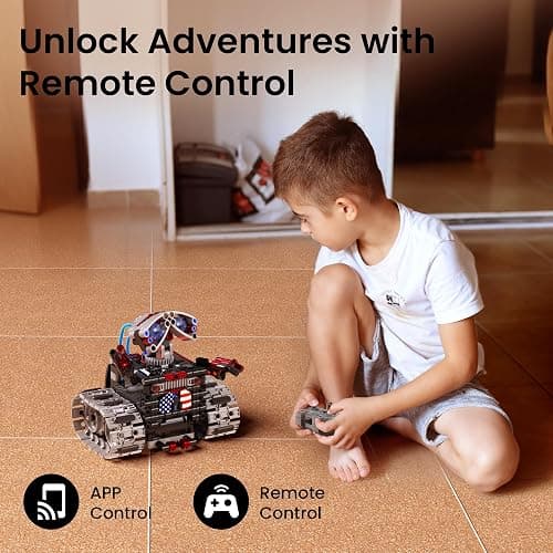 Sillbird Robot Building Kit with Remote Control Gifts for Kids Boys Ages 8-12, STEM Coding Robotic Technic Tracked Racer Car Toys for Birthday - Build 4in1 Model with 631 Pieces thumbnail 3