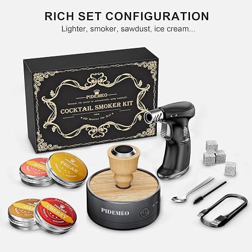 Electric Cocktail Smoker Kit with Torch – Smoked Whiskey Infuser Set with Wood Chips, Ideal Old Fashioned Kit, Whiskey Smoker Gift for Men, Dad, Bourbon Lover (No Butane) thumbnail 4