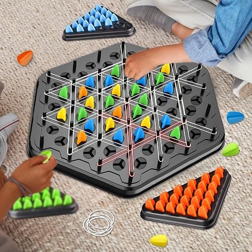 Triangle Chess Game, Wavelength Board Game, Triangle Rubber Band Game for Kids & Adults – Geometric Chess Game & Family Party Games for Family Night, Christmas Games for Families thumbnail 2