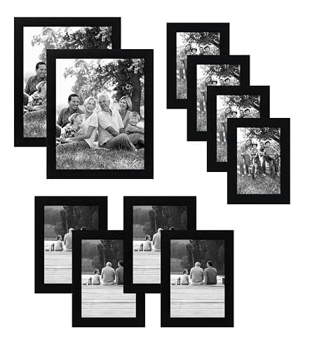 Americanflat Set of 10 Picture Frames with Shatter-Resistant Glass - Gallery Wall Frame Set with Two 8x10, Four 5x7 and Four 4x6 Frames - Signature Collection - Black thumbnail 7