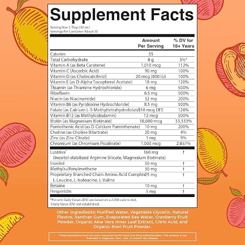MaryRuth's Liquid Multivitamin+Hair Growth | Clinically Tested for Thicker Hair & Facial Wrinkles in Women | Biotin 10000mcg | Lustriva Hair Growth Supplement | Skin Care | Age 18+ | 30 Fl Oz thumbnail 2